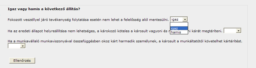 ÖNELLENŐRZŐ FELADATOK Legtöbb leckéhez külön önellenőrző feladatokat tartalmazó rész tartozik.