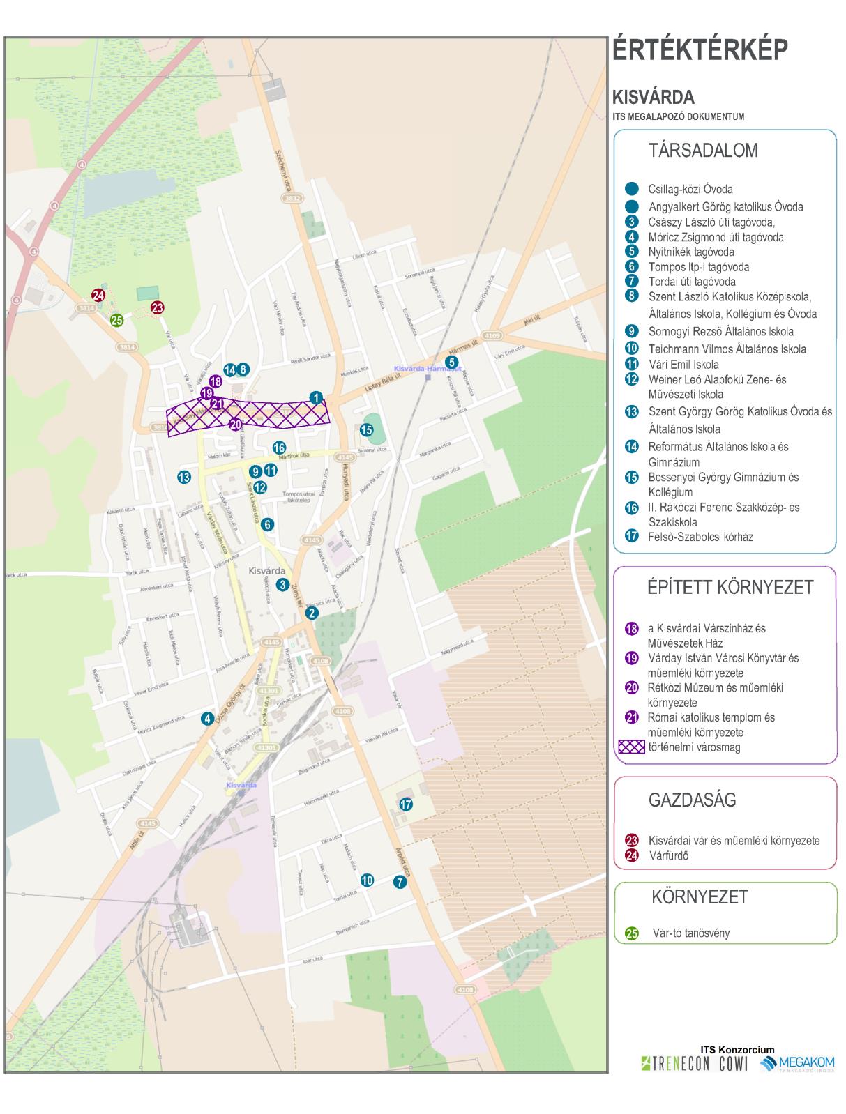 STRATÉGIA 20 2. térkép: Kisvárda értéktérkép 1.