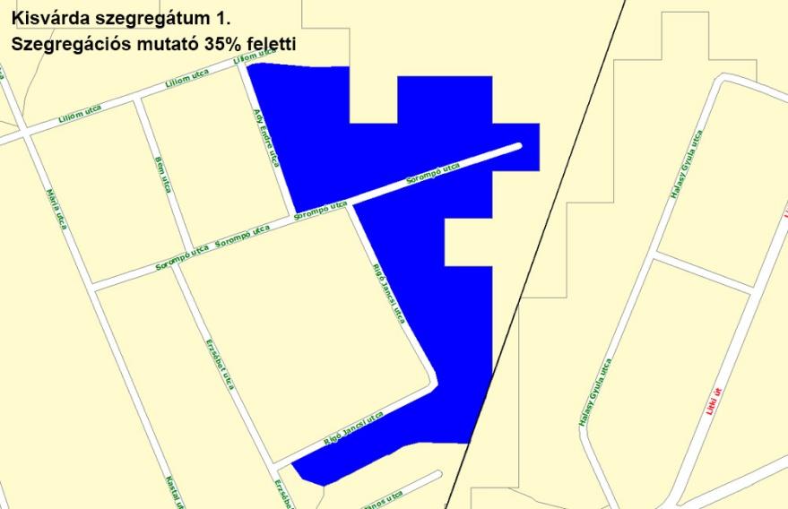 STRATÉGIA 70 Forrás: KSH A szegregátum statisztikai adatai: Mutató megnevezése Kisvárda összesen* Szegregációs mutató > 30% Szegregációs mutató > 35% 1. szegregátum (Ady E. u.