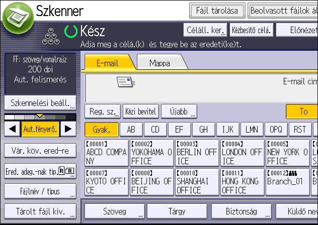 5. Szkennelés Alapvető műveletek szkennelt fájlok e-mailben történő küldéséhez 1.