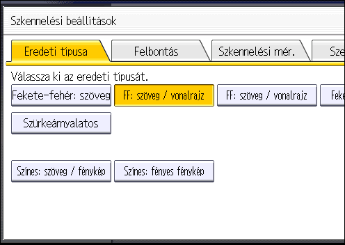 A Szkennelési beállítások megadása A Szkennelési beállítások megadása 1. Nyomja meg a [Szkennelési beáll.] gombot. 2.