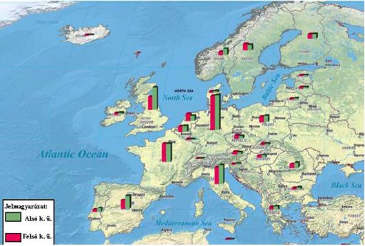 A veszélyes üzemek az Európai Unió tagállamaiban történő eloszlásának térképi megjelenítése: 2. ábra.