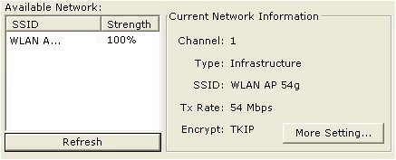 . Mód (Mode) = csatlakozási mód Állomás (Station): hálózati adapter mód (normál használat esetén) Hozzáférési pont (Access Point): Hozzáférési pont mód (speciális használat lásd a CD-ROM angol nyelvű