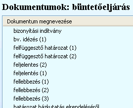 A dokumentum listában kiválaszthatjuk a kívánt dokumentumot, és a Dokumentum megnyitása gombra kattintva megnyithatjuk azt.