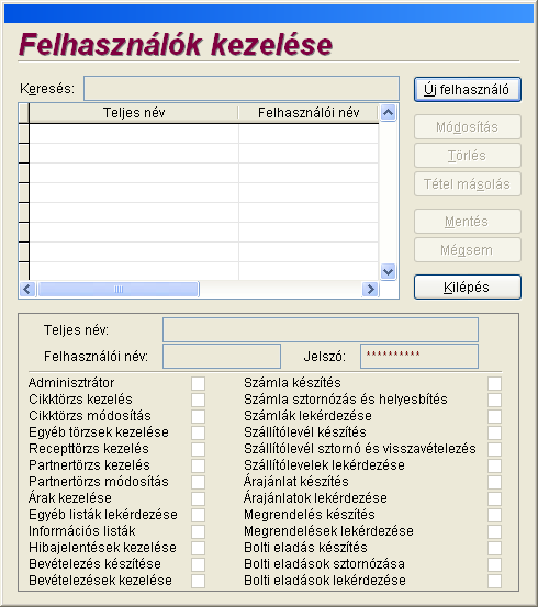 érhető el. Szűkítési feltételként meg lehet adni az elkészült számlák kelte tartományát (dátumtól, dátumig) illetve az elkészült számlák sorszámát (sorszámtól, sorszámig).