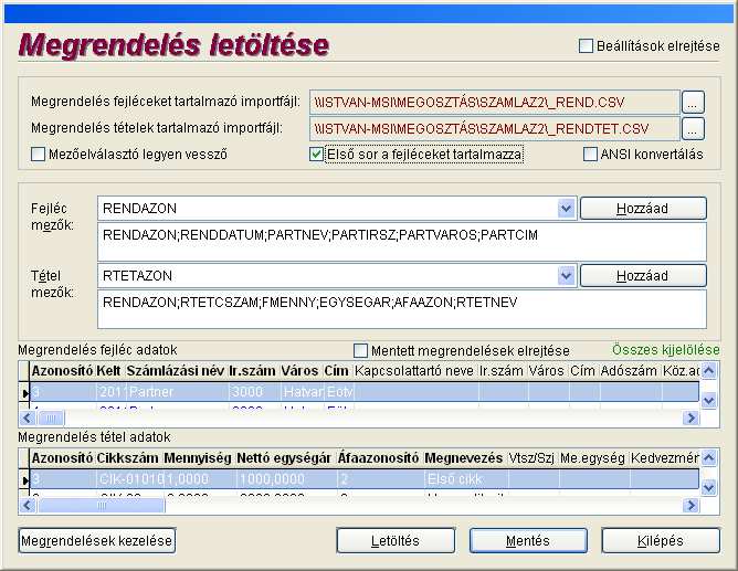 automatikusan beállítani a webáruház készletet. A Készlet felöltése menüpont használata szinte teljes mértékben megegyezik a Cikkek feltöltése menüponttal.