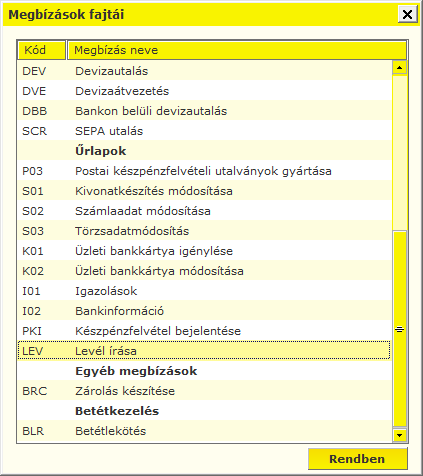 14.2 Levél írása és dokumentum csatolása 1. Válassza a Megbízások, majd az Előkészített megbízások menüpontot. 2.