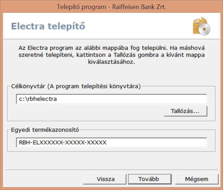 6 Az Electra Terminál telepítése 1. Töltse le telepítő exe fájlt https://www.raiffeisen.hu/static_electra/rbh-electra.exe, kettős kattintással indítsa el, majd kattinson az Accept (Elfogad) gombra. 2.