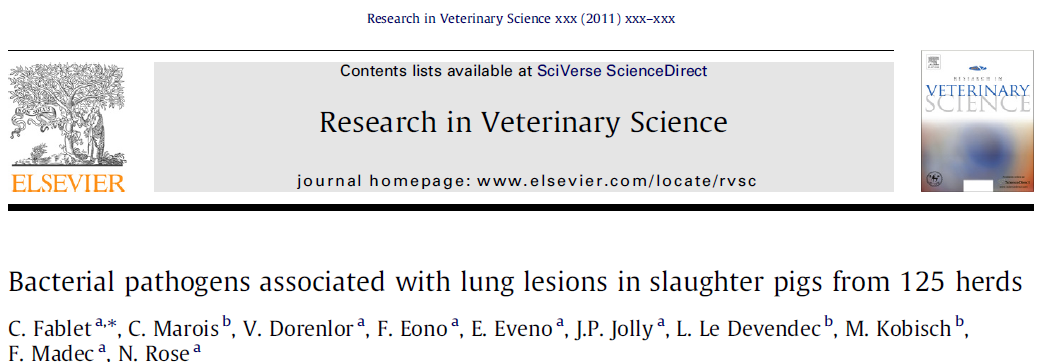 Leggyakoribb kórokozó baktériumok Kórokozó baktérium Előfordulási gyakoriság M. hyopneumoniae 69.3% P. multocida 36.9% A.pleuropneumoniae 20,7% Str. Suis 6.4% H. parasuis 0.99% M.