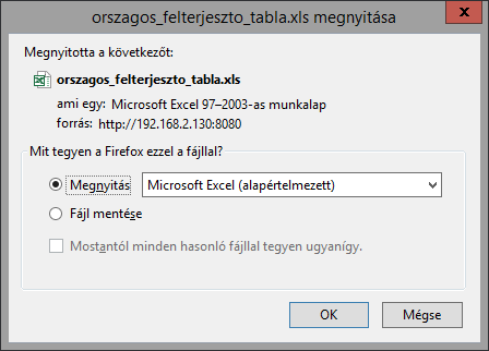 5.4.5. Megyei felterjesztő tábla előállítása A megyei felterjesztő táblát a Felterjesztett állapotú csomagban lévő javaslatokról állíthatjuk elő.