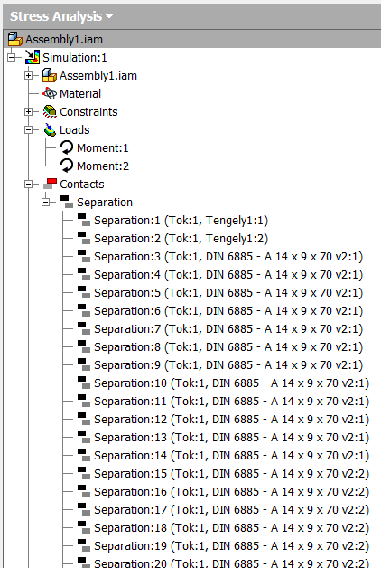 4. PÉLDA TOKOS TENGELYKAPCSOLÓ Futtassuk le az Automatic separation-t.