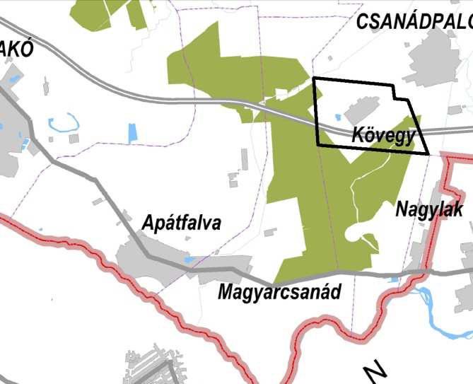 A megyei terv a 4451. számú Nagylak felé tartó út mellett térségi kerékpárutat javasol kialakítani. A CsMTrT megyei térségei (3.