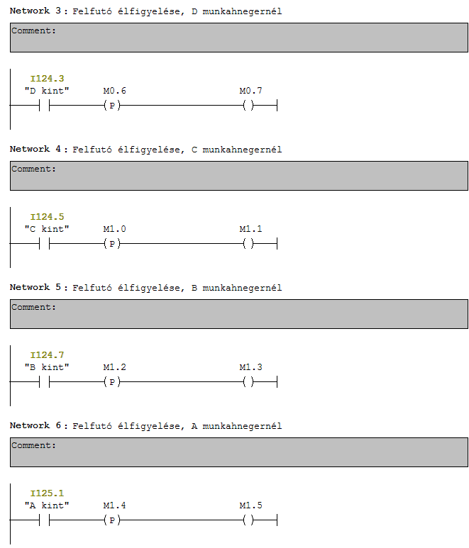 Ha Stop ill. a kezelő panelon lévő Stop gombot a kezelő működteti (amihez az M 8.1 merkert rendeltem), akkor az M 0.1; M 8.1 merkerek aktív állapotba kerülnek.