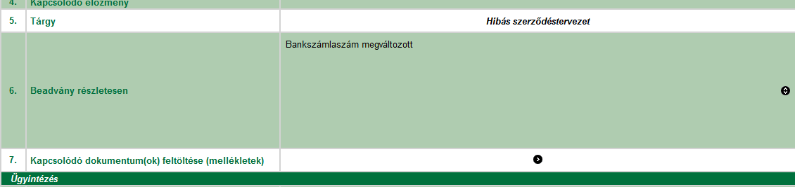 A pályázó által küldött elektronikus kapcsolattartási űrlapok