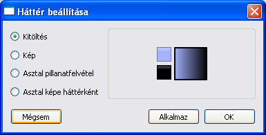 Probléma megoldások: Színátmenetes hátth ttér Színátmenetes hátteret h akarunk megadni: Helyi menü /