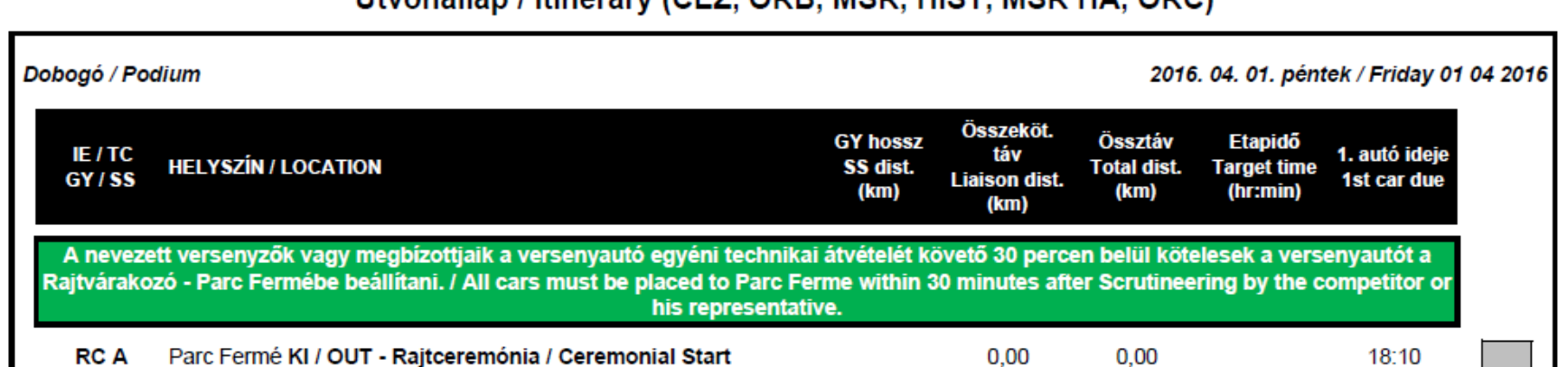 Útvonallap CEZ /