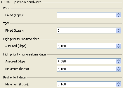 Állítsa be a biztonsági módot ( Állítsa be a sávszélességeket (a VoIP és a TDM (2 Mbps-os csatlakozás) sebességet nem kell, mert az nincs) Ezzel az ONT regisztrálva van az OLT adott portjára, de