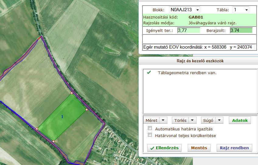 Térkép nézet Az űrlapkezelő funkciók között található Térkép nézet gombra, illetve az adott tábla sorában lévő Térkép ikonra történő kattintással léphet át a térkép nézetre.