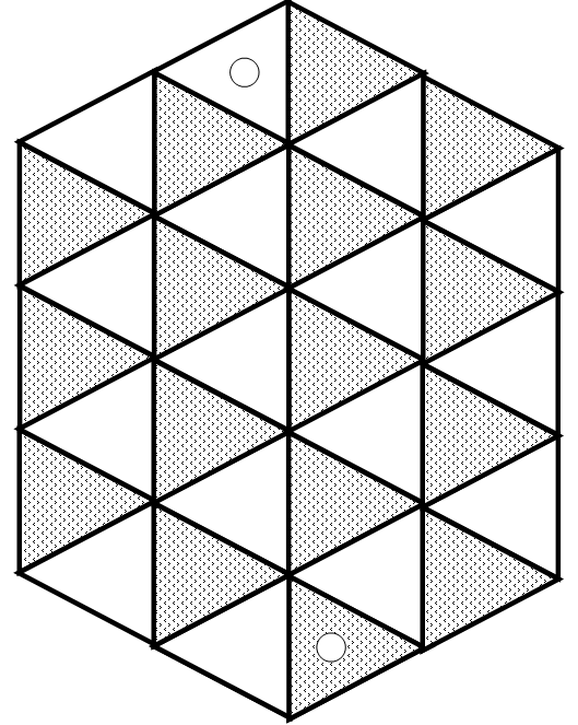 ISOLA (háromszöges táblán, a mezőkön játszva) (A háromszöges táblán egy mező 3 mezővel