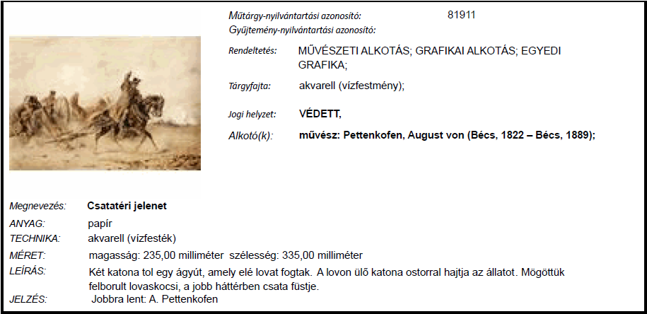 hozzájárult ahhoz, hogy az ellopott műalkotást (az öt másik, ugyanonnan ellopott nagy értékű festménnyel és további ezüsttárgyakkal együtt) a rendőrség 2012 májusában lefoglalhatta, majd visszaadta