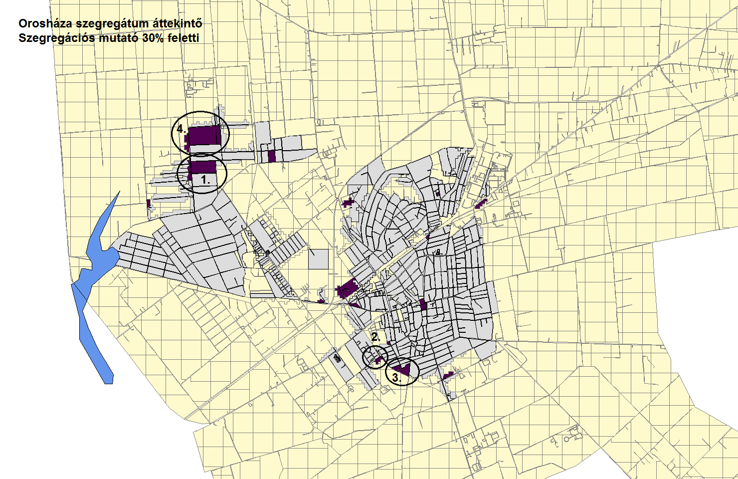 Stratégiájának és Településrendezési Eszközeinek megalapozó vizsgálata 206 veszélyeztetett területeknek, illetve szegregátumoknak, ahol a szegregációs mutató aránya meghaladja a 30, illetve a 35