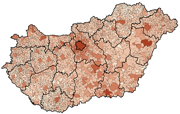 Magyar települések Kárpát-medencei migrációs települési kapcsolatainak a száma 2001 2011 52.