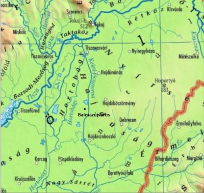 HELYZETFELTÁRÓ - HELYZETELEMZŐ - HELYZETÉRTÉKELŐ MUNKARÉSZEK 99 22. térkép: Részlet a Kárpát-térség hegy- és vízrajza térképből Forrás: http://www.eng.unideb.hu/userdir/forian/vizes/1.