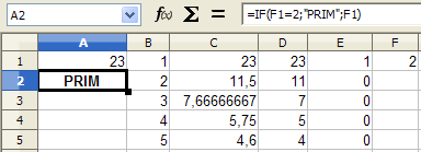 A calc03 munkafüzet második munkalapját nevezzük át prím -re. Írjunk egy tetszőleges, 1000-nél kisebb egész számot az A1 cellába. A B oszlopban hozzunk létre számoszlopot 1000-ig a 10.