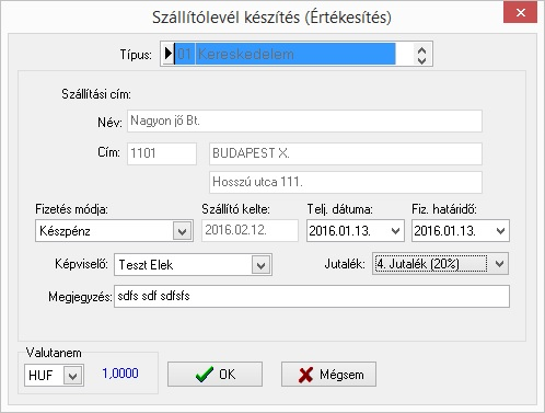 9. Kedvezmény megadása A kedvezmények karbantartása menüpontban definiálhatjuk a kedvezményeket.