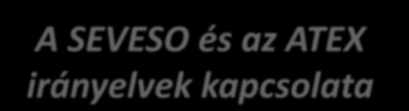 A SEVESO és az ATEX irányelvek kapcsolata XVIII.