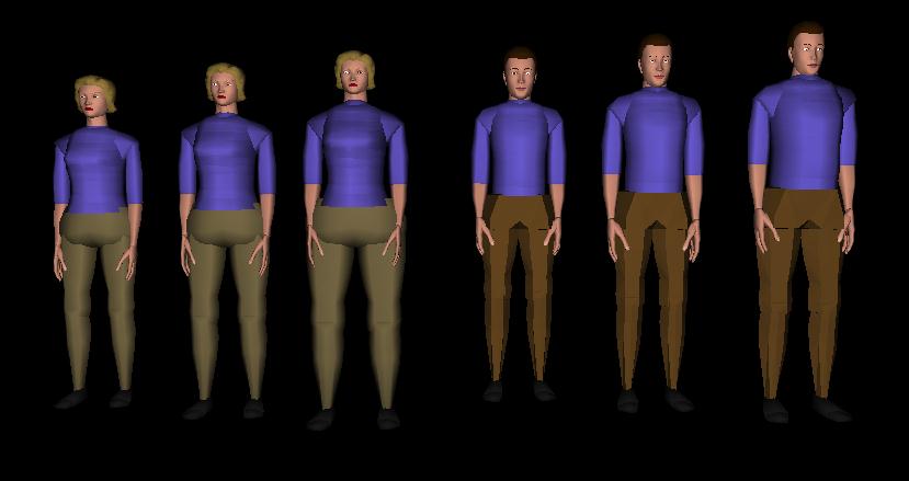 Ergonómiai tervezés 50 %ilis férfi és női modelleket építettünk a Jack TM ergonómiai modellező rendszerben holland