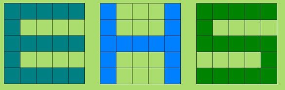 A feladatot szemléltetni lehet egy 4x4-es négyzetrácson, ahol a négyzet oldala megegyezik a kiskockák oldalával, hiszen elölről és oldalról nézve is 4 négyzet hosszúságú az építmény kiterjedése.