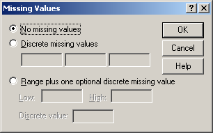 Range plus one optional discrete missing value: számtartomány vagy egy tartományt és egy különálló értéket. 4.