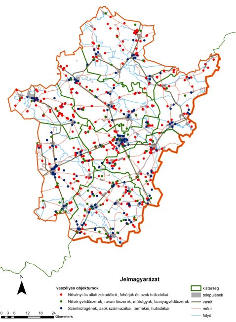 (közlekedési, illetve környezeti infrastruktúra, extenzív mezőgazdasági földhasználatok, illetve ipari-termelői területhasználatok) különösen érzékenyek.