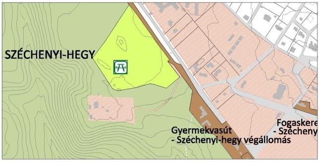 Kiépítés Általáns szlgáltatásk (vizes blkk) a gyermekvasút Széchenyi-hegyi épületben érhetők el Helyszín Pnts elhelyezkedés, megközelíthetőség A prjektelem helyszíne: Széchenyi-hegy (9140/10 hrsz.