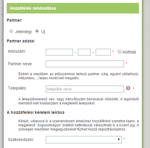 A jogosultságigénylést már meglévő partnerhez is elvégezheti.
