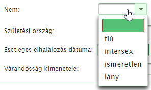 A dátum mezők kitöltése kiválasztással, a dátum mező mellett található naptár gomb segítségével: 4.3.