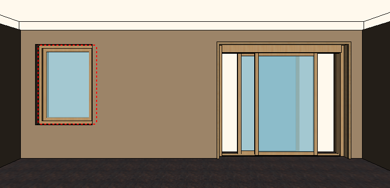 18 1. Lecke: Nappali tervezés Helyezzen el egy azonos paraméterekkel rendelkező harmadik ablakot is erre a falra. Nyomja meg a Zöld keresztet egy újabb ablak elhelyezésére.