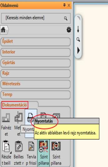 1. Lecke: Nappali tervezés 43 A Nyomtatás parancs a Fájl menüből vagy az Oldalmenü / Dokumentáció utasításai közül választható ki. (1) Válassza ki a PDF nyomtatás lehetőségét a nyomtatók közül.