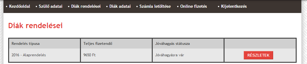 2.3 Diák hozzárendelése Amennyiben rendelkezik szülői regisztrációval, adja meg email címét és jelszavát, és az adott diák adatai összekötésre kerülnek szülői regisztrációjával.