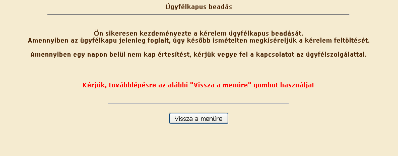 4. Sikeres beadás esetében az