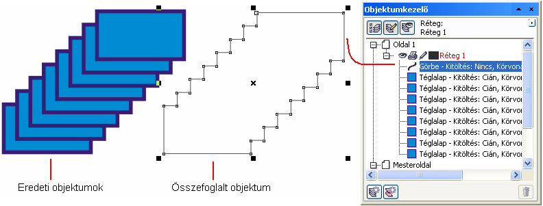 16 ISMERKEDÉS A PROGRAMMAL A Vízszintes beállítások csoportban a másolatok elhelyezkedésének vízszintes, a Függőleges beállítások csoportban a függőleges tulajdonságait állítjuk be.