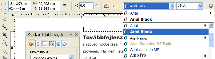 CorelDRAW! újdonságok 29 hatjuk az objektumot a bekezdésszöveg objektum felett, és a szöveg azonnal, a megfelelő módon körbeöleli a mozgatott objektumot. 1-18.