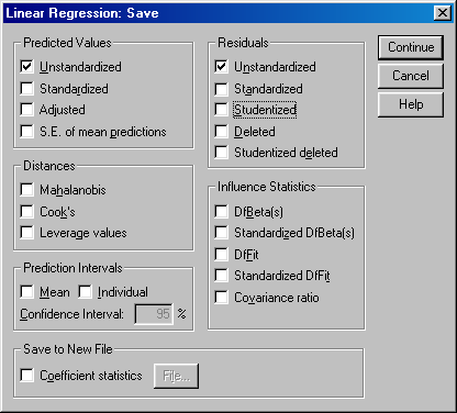 440 Túlélıkészlet az SPSS-hez II.5.4.: A PLOTS ablak ábrák visszalépés a a reziduálisok grafikus vizsgálata II.