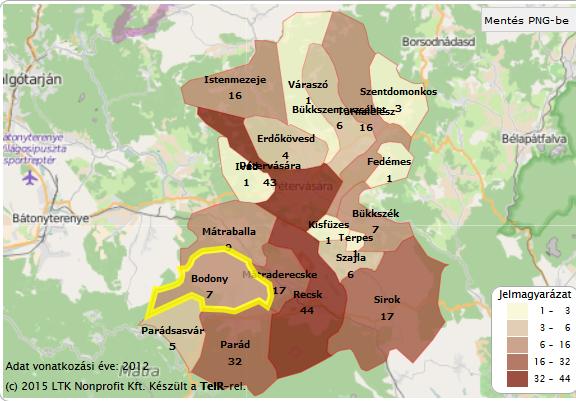 Regisztrált vállalkozások száma (GFO '11) (db) (www.teir.