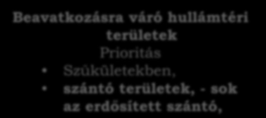Tisza hullámtér projekt Területhasználat váltás: Beavatkozásra váró hullámtéri