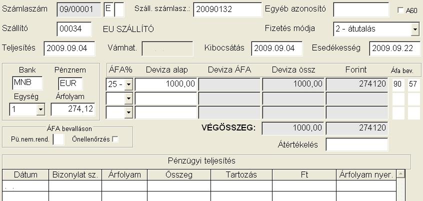 8.9. Bejövő számlák előlege Használata, adattartalma a kimenő számlák előlegénél leírtakkal megegyezik. 8.10.