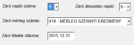 Azáltal, hogy az átvezetések a vegyes naplóra kerülnek, lekérhetővé válik olyan főkönyvi kivonat, amely az átvezetések utáni, de a záró napló nélküli állapotot mutatja.