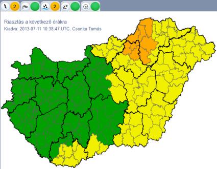 ORSZÁGOS METEOROLÓGIAI SZOLGÁLAT 04:29 Riasztások