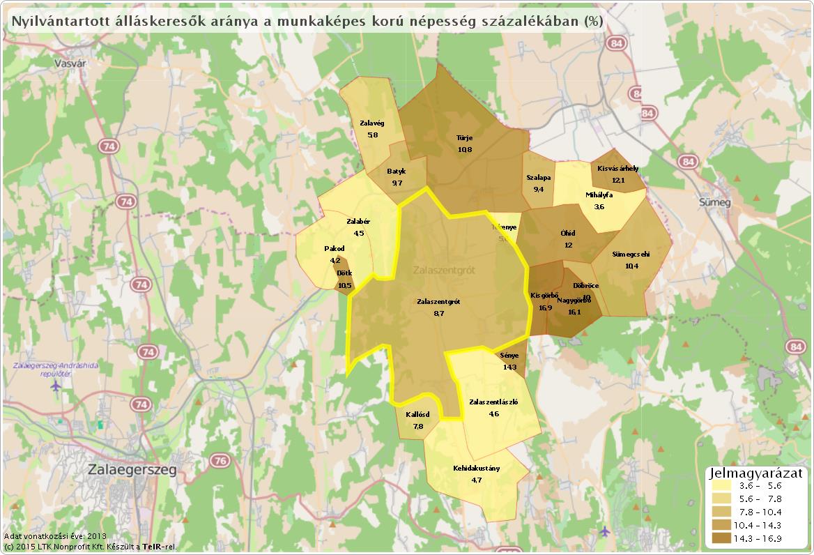 ábra: A Zalaszentgróti járásban nyilvántartott álláskeresők száma nemenkénti bontásban (forrás: TEIR, 2003) A Zalaszentgróti járásról elmondható, hogy az országos